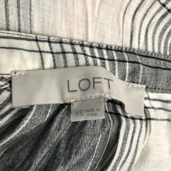 LOFT Plaid Split Neck Tunic Top Shirt Over Sized - Picture 6 of 7